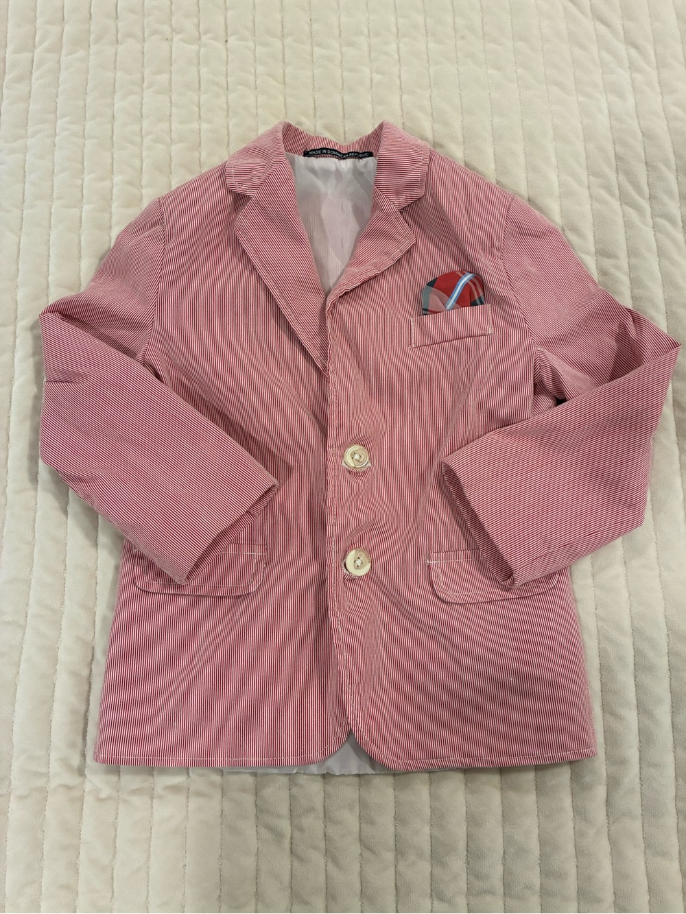 Class Club Toddler Boy Red and White Stripe Sports Coat Size 5